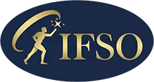 Gold silhouette of a person reaching for a star next to the letters "IFSO" on a dark blue background.